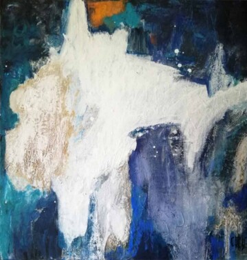 "Mer du Sud" est un tableau grand format de Corinne pagès, crée en 2021