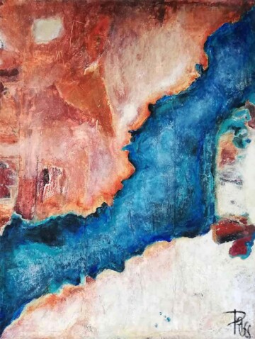 Le tableau abstrait Rift a été réalisé en 2022 par Corinne Pagès