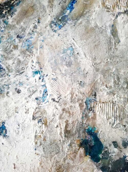 Nouvelle toile d'art abstrait intitulée "Terre de Glace I" par Corinne Pagès