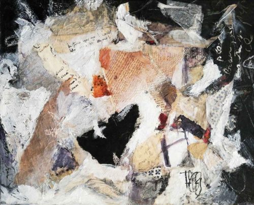 Mémoire, une toile petit format de la peintre Corinne Pagès