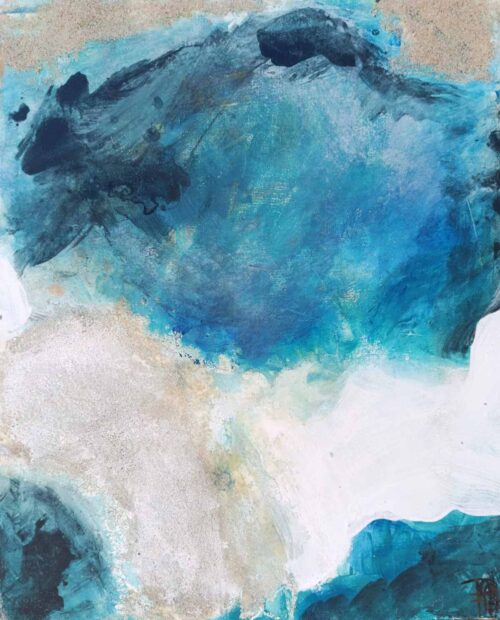 LAGON I est une oeuvre abstraite de l'artiste-peintre Corinne Pagès
